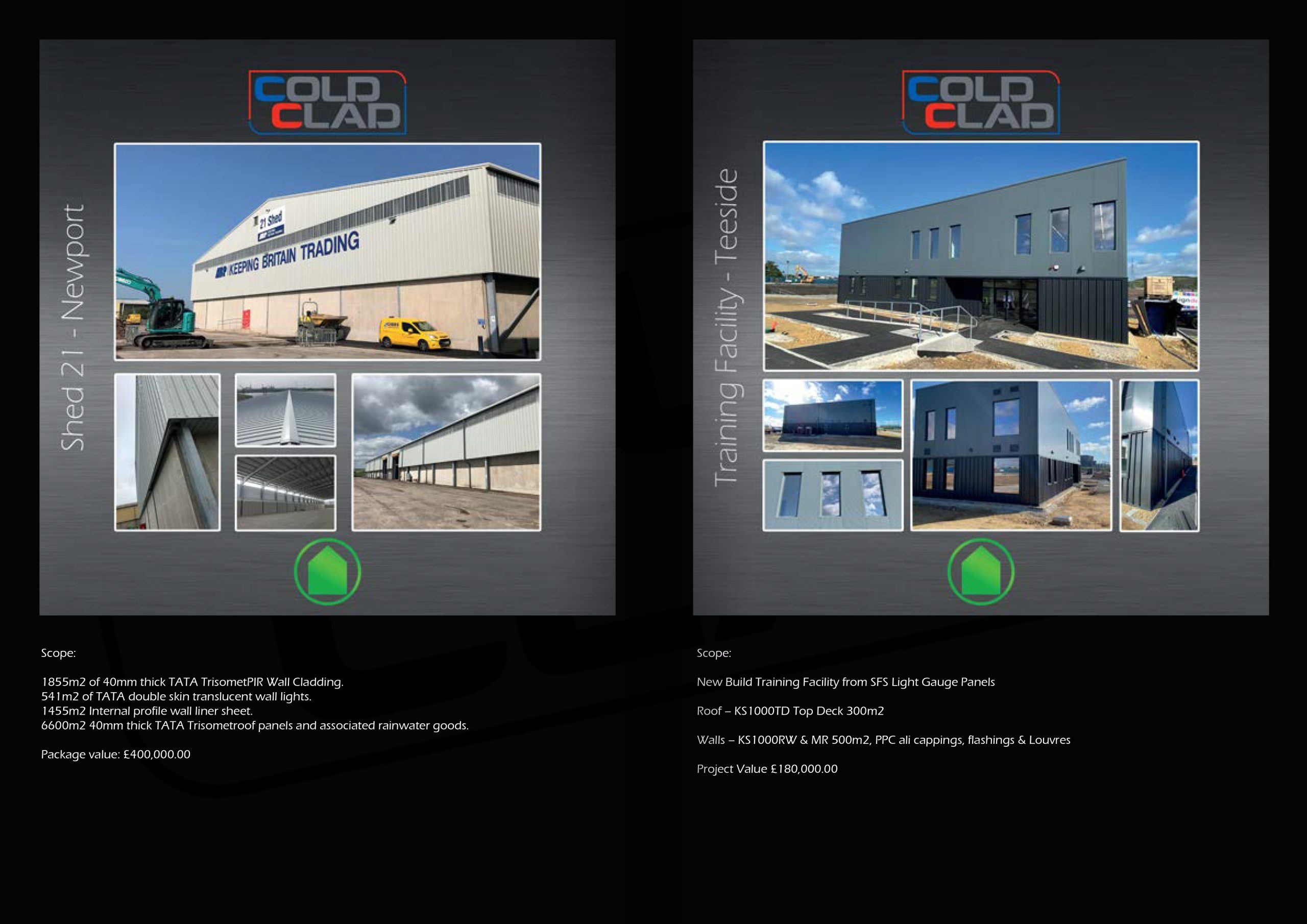 Cold Clad Brochure - Roofing & Cladding Project Example